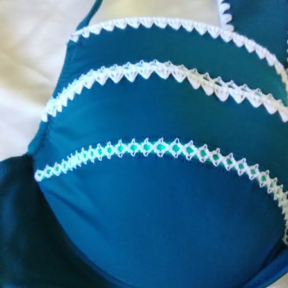 NWT New teal Shade & Shore bikini swimsuit top 36B - Picture 3 of 5